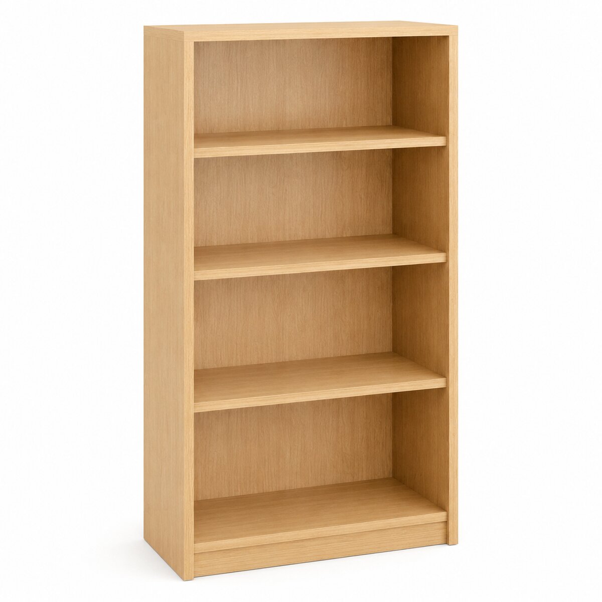 4-Shelf Wooden Bookcase (Oak)